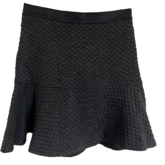NWOT Rebecca Taylor charcoal textured  skirt - Picture 5 of 7
